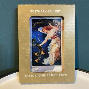 Vintage Framed Print USPS Midnight Angel Stamp 1997 Hallmark Christmas in box
